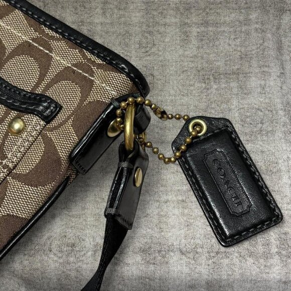 Coach Brown Signature Canvas Crossbody Bag Adjustable Strap - Picture 7 of 8